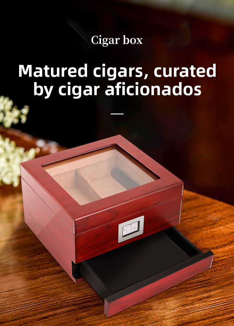 Wooden box packaging box, wooden cigar box, wooden box, wood container, storage box, wood products, high-end cigarette case, cedar solid wood