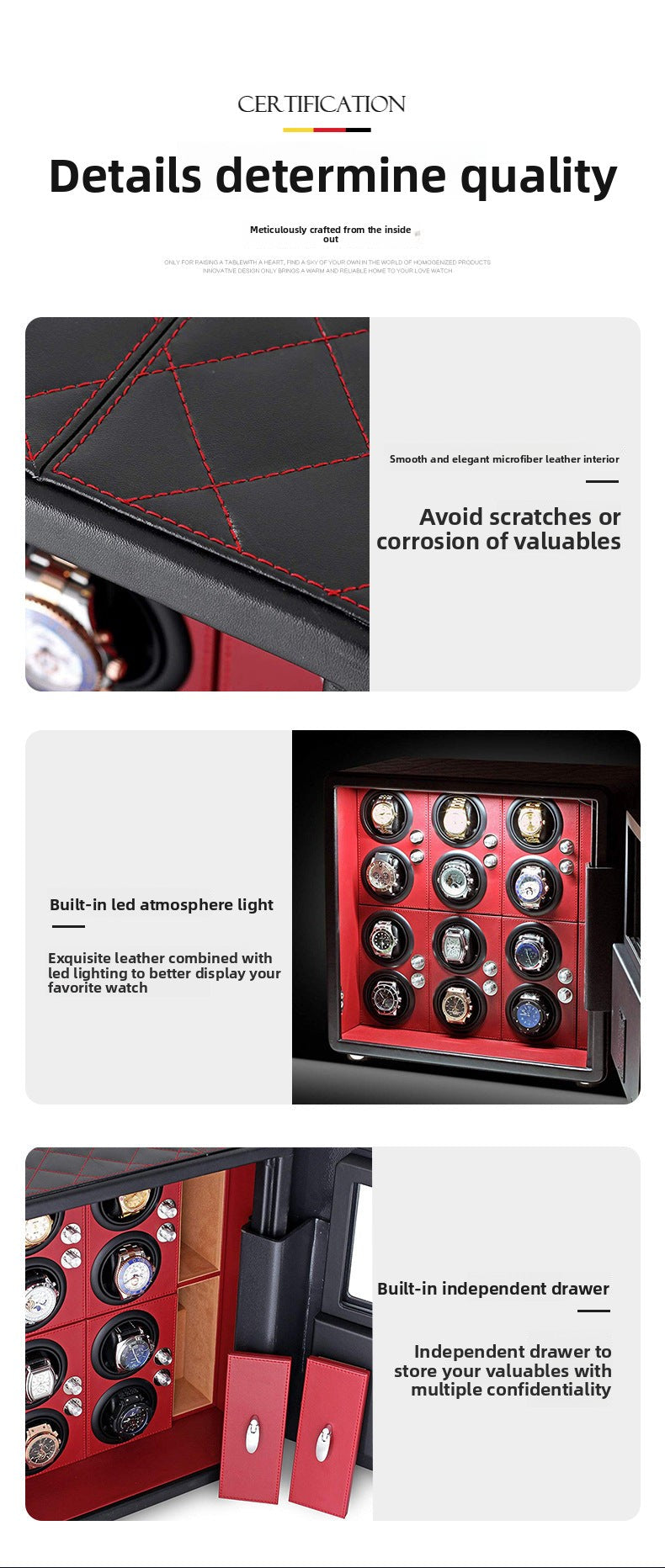 Automatic mechanical watch winding box Watch shaker, watch turner, safe Storage box winder Motor box