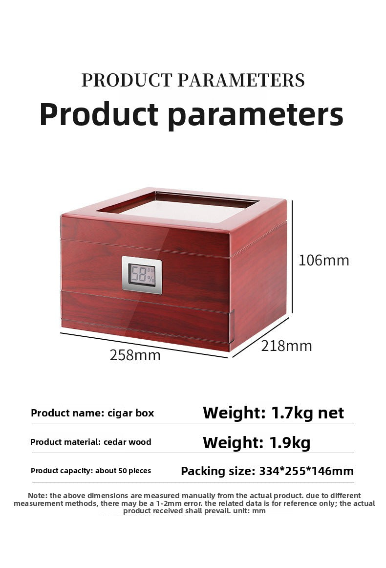 Wooden box packaging box, wooden cigar box, wooden box, wood container, storage box, wood products, high-end cigarette case, cedar solid wood