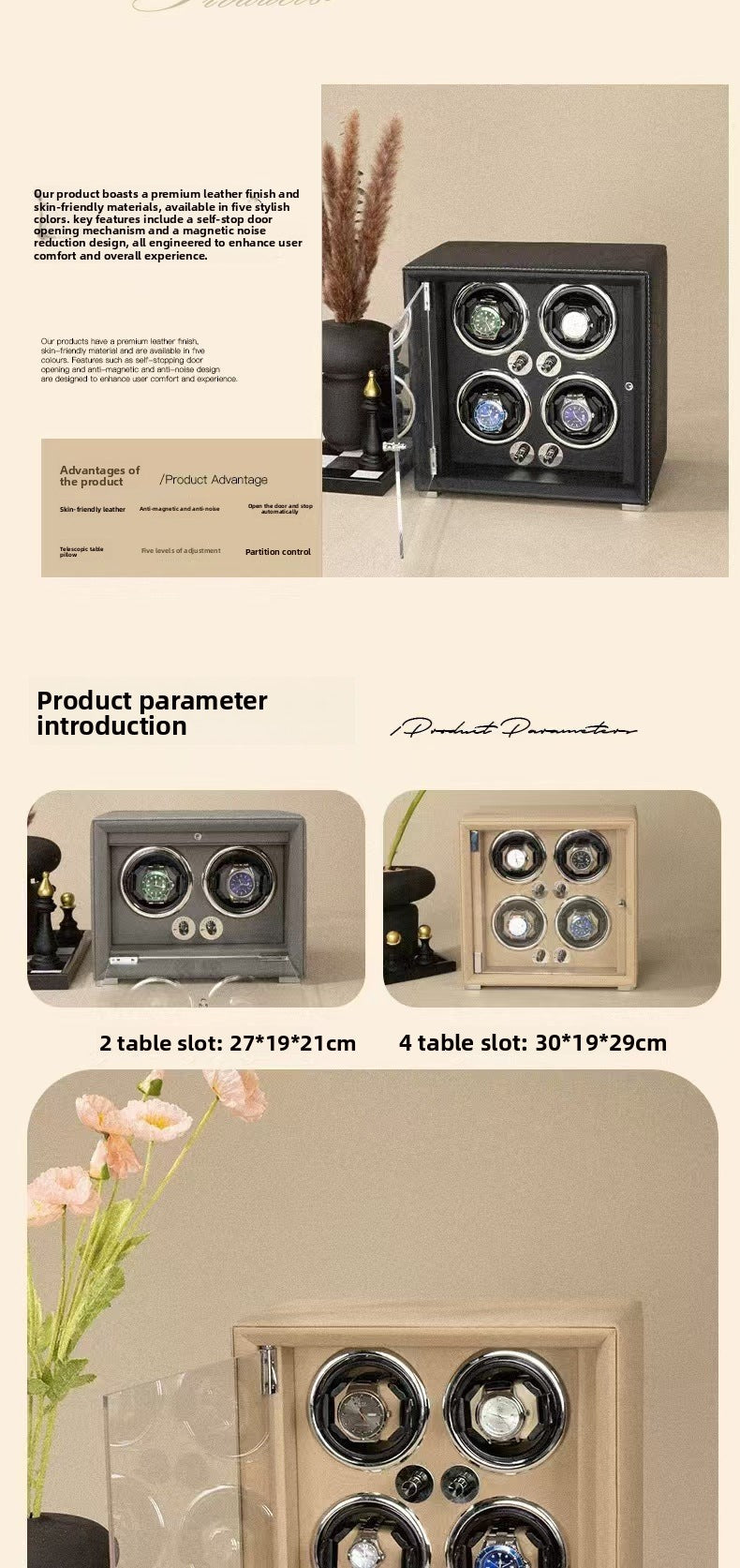 Wholesale in-stock watch winder, mechanical watch turner, watch shaker, rotating holder, watch storage box, anti-magnetic and portable