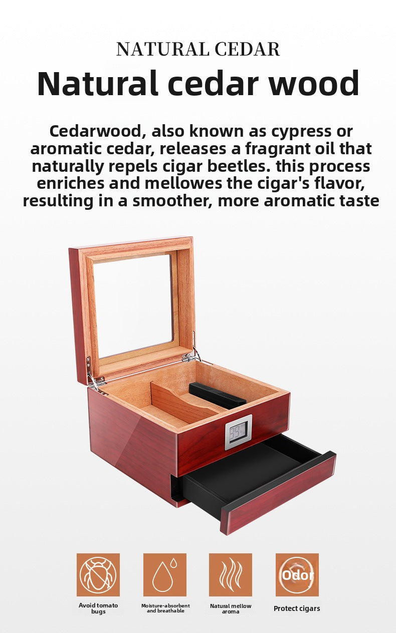 Wooden box packaging box, wooden cigar box, wooden box, wood container, storage box, wood products, high-end cigarette case, cedar solid wood